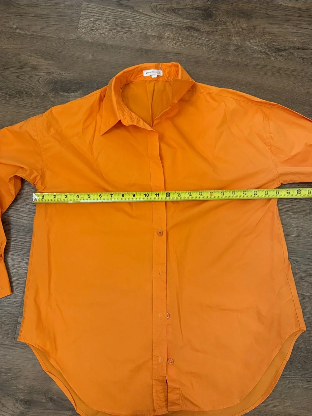 GREY LAB Orange Button-Up Shirt with Matching Orange Shorts Set Size Medium